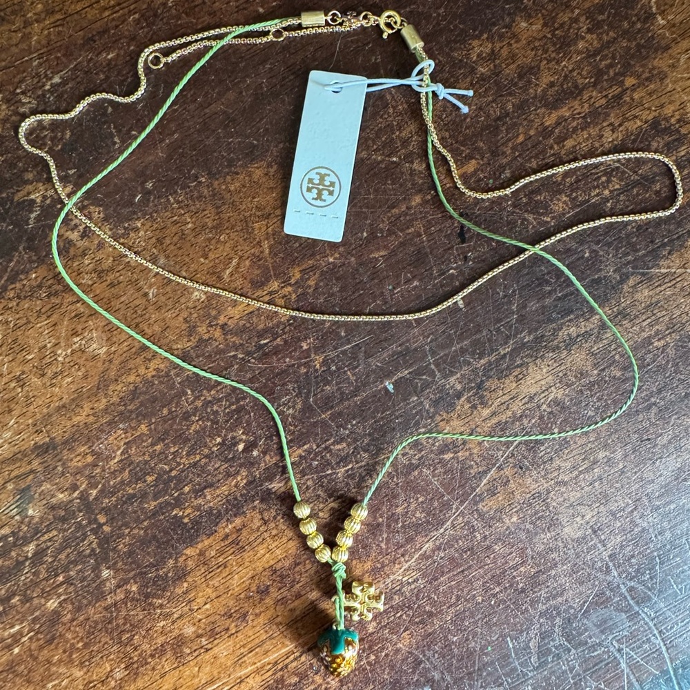 Tory Burch Kira Raspberry Pendant Necklace - Picture 2 of 3